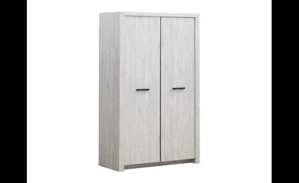 Armoire-2-portes-Elvis-decor-bois-chene-blanc-126cm-Oosterlynck