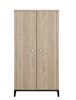 Armoire-2-portes-Marcel-decor-chene-blond-noir-front-Gautier