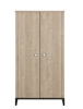 Armoire-2-portes-Marcel-decor-chene-blond-noir-front-Gautier