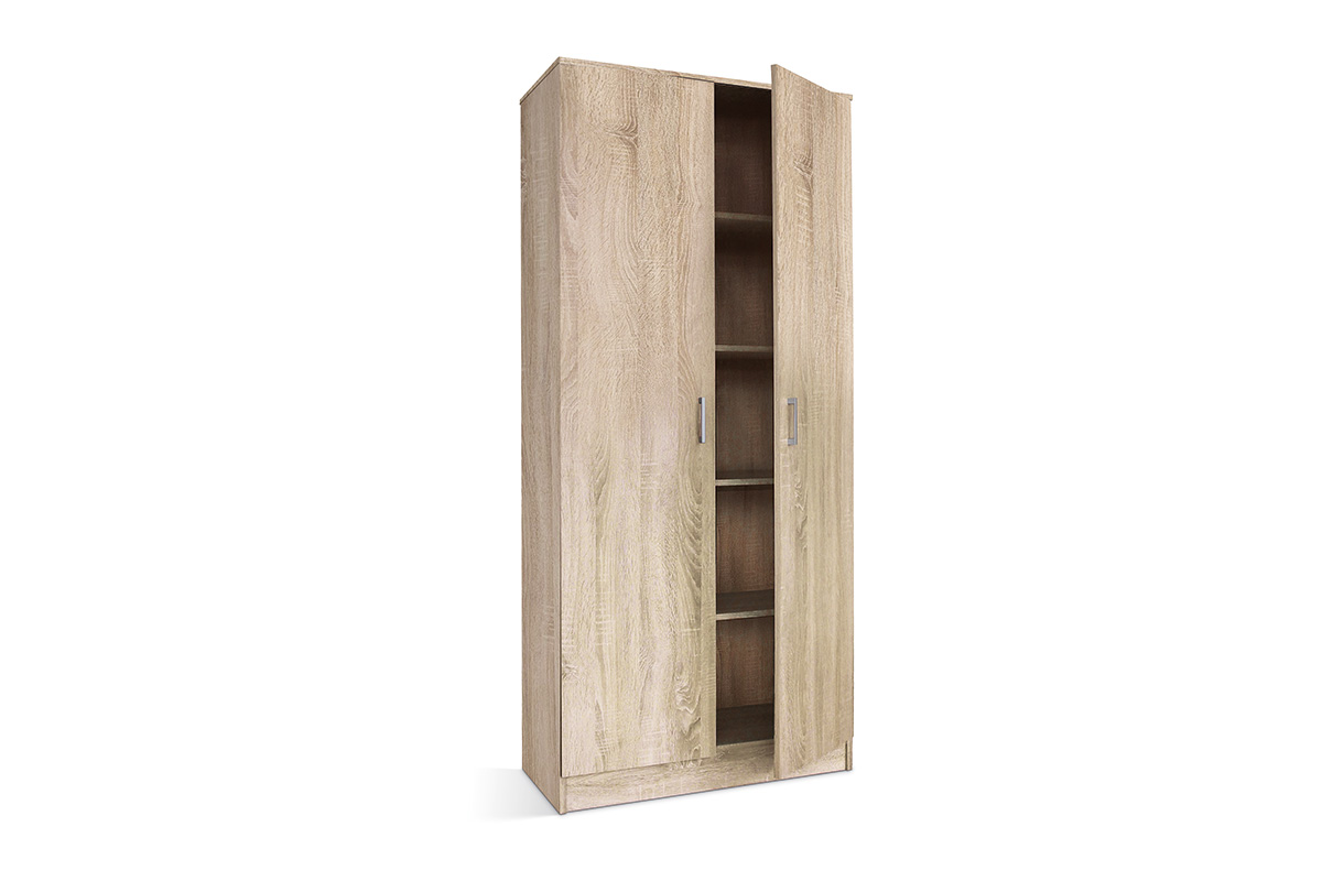 Armoire-2-portes-Ray-6405-2-decor-chene-sonoma-80cm-open-Rousseau