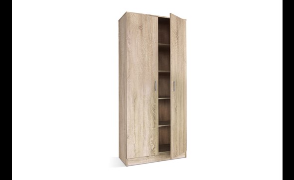 Armoire-2-portes-Ray-6405-2-decor-chene-sonoma-80cm-open-Rousseau