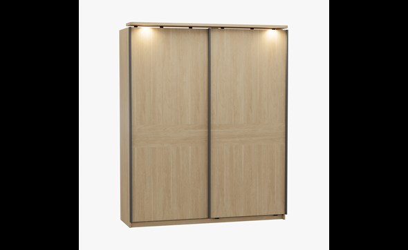 Armoire-2-portes-coulissantes-Lago-decor-bois-sand-oak-200cm-Meubar