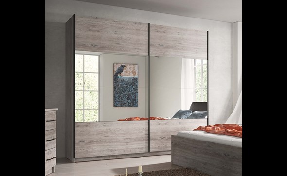 Armoire-2-portes-coulissantes-Tiffany-decor-chene-chateau-225cm-Dullaert