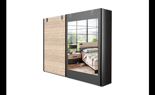 Armoire-2-portes-coulissantes-miroir-Malmoe-decor-silver-fir-graphite-225cm-Wimex