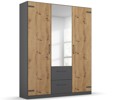 Armoire-3 portes-1 miroir-Butte-decor-chene-artisan-136cm-01-Rauch