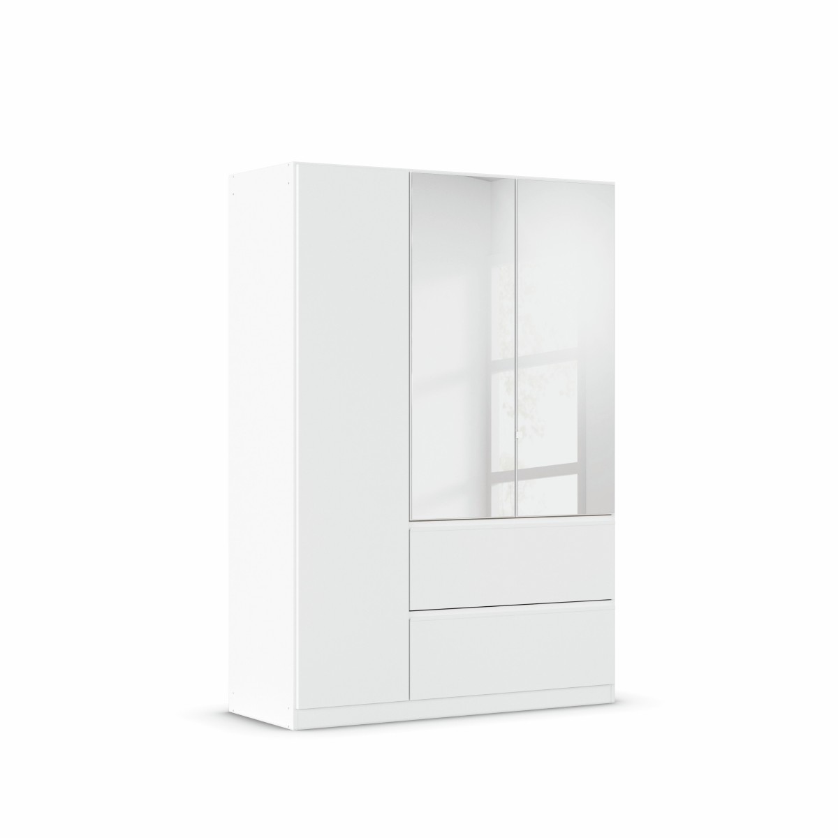 Armoire-3 portes-2 miroirs-2 tiroirs-Joel-0CK8-AG504-Blanc neige-01-Rauch