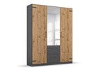 Armoire-3-portes-2-miroirs-Butte-decor-chene-artisan-136cm-Rauch