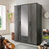 Armoire-3-portes-2-tiroirs-Duisburg-decor-bois-graphite-digisteel-miroir-135cm-T27-484-Wimex