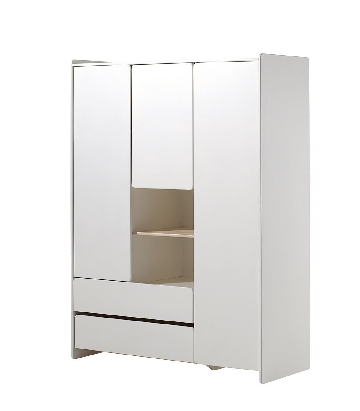 Armoire-3-portes-2-tiroirs-Kiddy-MDF-laque-blanc-138cm-Vipack
