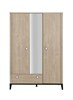 Armoire-3-portes-Marcel-decor-chene-blond-noir-front-Gautier