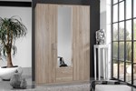 Armoire-3-portes-Osaka-decor-chene-miroir-135cm-Wimex