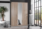Armoire-3-portes-miroir-Osaka-decor-chene-135cm-Wimex