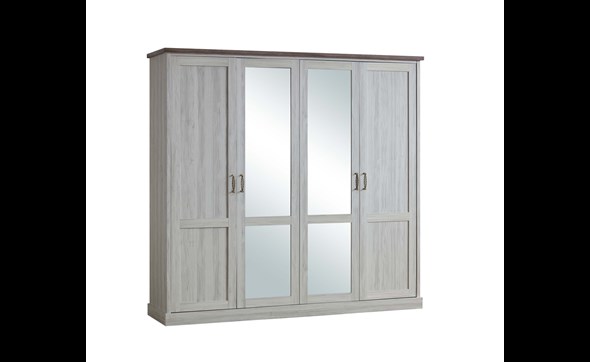 Armoire-4-portes-Ella-decor-bois-chene-miroir-225cm-Oosterlynck
