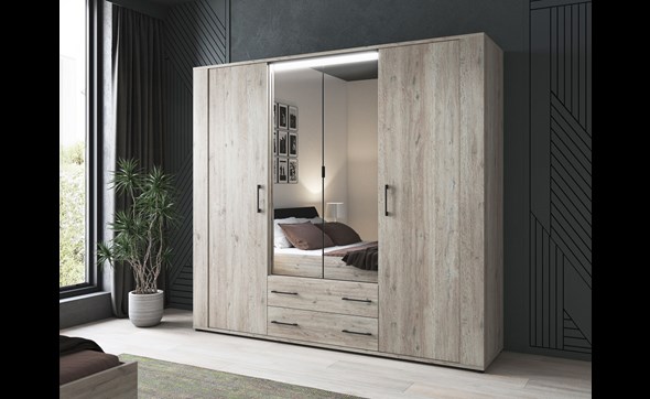 Armoire-4-portes-Tiffany-decor-chene-chateau-230cm-new-Dullaert