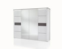 Armoire-4-portes-Vertigo-decor-chene-gris-laque-blanc-brillant-259cm-Albea-Mobili