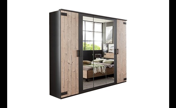 Armoire-5-portes-3-miroirs-Malmoe-decor-silver-fir-graphite-225cm-Wimex