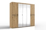 Armoire-5-portes-battantes-Anna2-decor-763-chene-artisan-miroir-225cm-763-Wimex