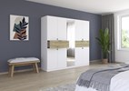 Armoire-8-portes-pleines-1-porte-miroir-2-grands-tiroirs-imitation-chene-artisan-Ticao-57T2-blanc-ambi-Rauch