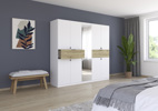 Armoire-8-portes-pleines-1-porte-miroir-2-grands-tiroirs-imitation-chene-artisan-Ticao-57T2-blanc-ambi-Rauch
