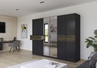 Armoire-8-portes-pleines-2-portes-miroir-2-grands-tiroirs-imitation-57T2-chene-atlantic-fonce-Ticao-gris-metal-ambi-Rauch