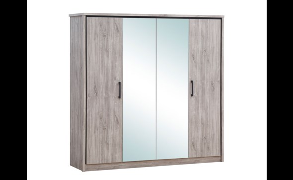Armoire-Elias-decor-bois-chene-4p-2-miroirs-fermee-Oosterlynck