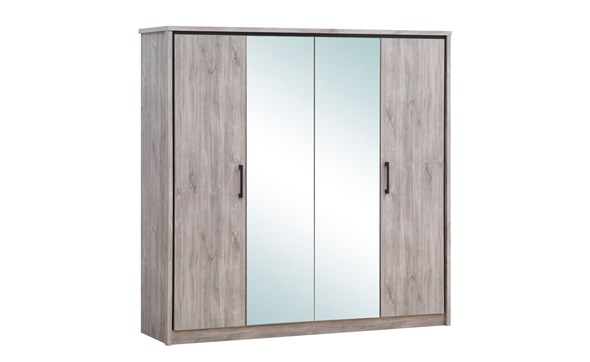 Armoire-Elias-decor-bois-chene-4p-2-miroirs-fermee-Oosterlynck
