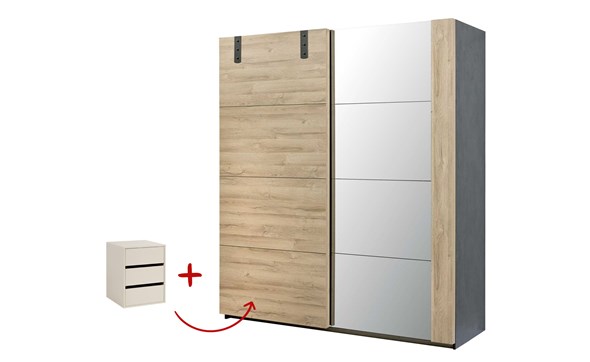 Armoire-Nora-2-portes-coulissantes-decor-french-oak-188cm-bloc-tiroir-Universele-Bauwens-GBO
