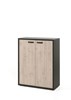 Armoire-basse-2-portes-bureau-Capo-kastanje-zwart-A-90cm-Neyt