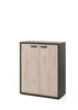 Armoire-basse-2-portes-bureau-Capo-kastanje-zwart-A-90cm-Neyt