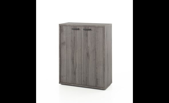 Armoire-basse-2-portes-bureau-Pronto-decor-bois-sherman-gris-90cm-Neyt