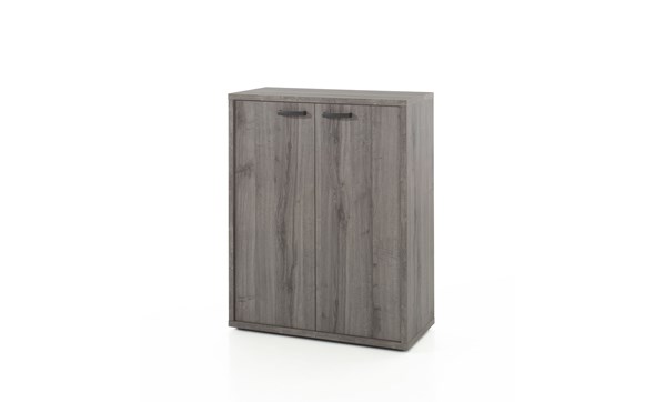 Armoire-basse-2-portes-bureau-Pronto-decor-bois-sherman-gris-90cm-Neyt