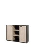 Armoire-bibliotheque-basse-2-portes-Capo-kastanje-zwart-G-160cm-Neyt