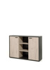 Armoire-bibliotheque-basse-2-portes-Capo-kastanje-zwart-G-160cm-Neyt