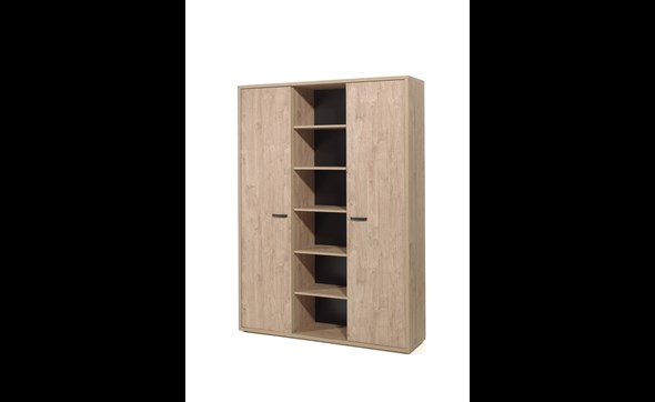 Armoire-bibliotheque-haute-2-portes-Capo-golden-oak-H-160cm-Neyt