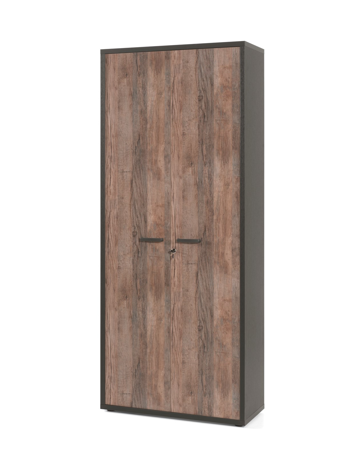 Armoire-haute-2-portes-bureau-Pronto-decor-bois-vintage-noir-90cm-Neyt