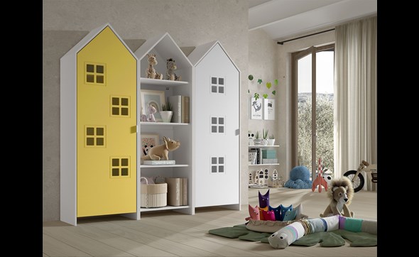 Armoires+ bibliotheque-Casami-Bruges-MDF-lanque-jaune-01-Vipack