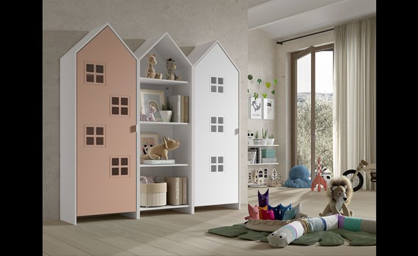 Armoires+ bibliotheque-Casami-Bruges-MDF-lanque-rose-01-Vipack