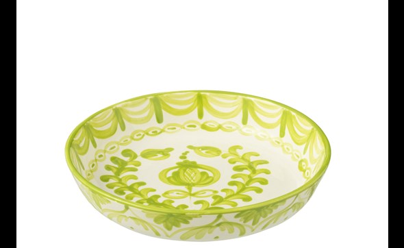 Assiette-Granada-52097-poterie-vert-blanc-Jolipa-01