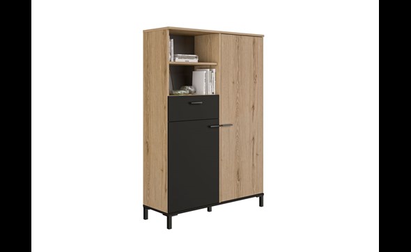 Bar-2-portes-1-tiroir-2-niches-Trust-decor-bois-brun-noir-chene-helvezia-J0J230-102cm-Gautier