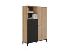 Bar-2-portes-1-tiroir-2-niches-Trust-decor-bois-brun-noir-chene-helvezia-J0J230-102cm-Gautier