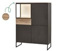 Bar-3-portes-1-tiroir-1-niche-Portofino-decor-noir-vieux-chene-K699-121cm-BAR1-Evan