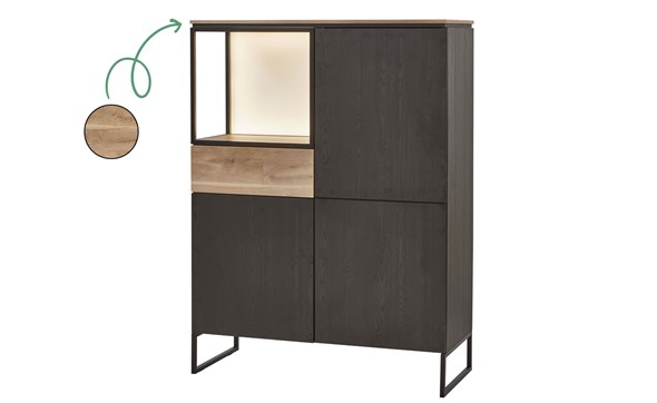 Bar-3-portes-1-tiroir-1-niche-Portofino-decor-noir-vieux-chene-K699-121cm-BAR1-Evan