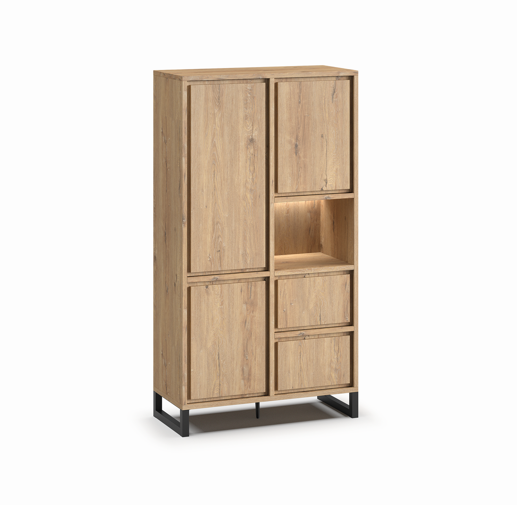 Bar-3-portes-2-tiroirs-1-niche-Naturel-millenium-oak-nature-K545-BAR2-109,3cm-Meubar