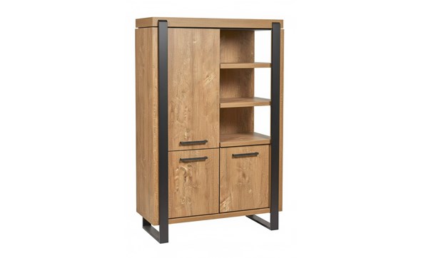 Bar-3-portes-3-niches-Udine-decor-teck-orange-noir-mat-TRUC-K661-BAR1-Evan