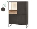 Bar-3portes-1tiroir-1niche-Portofino-decor-noir-vieux-chene-K616-121cm-BAR1-Evan