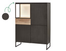 Bar-3portes-1tiroir-1niche-Portofino-decor-noir-vieux-chene-K616-121cm-BAR1-Evan
