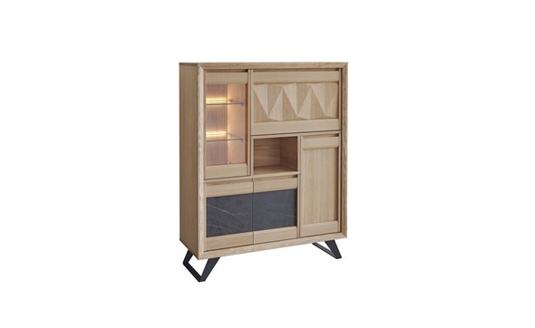Bar-4-portes-1-abattant-1-niche-Delta-porte-abattant-incrustation-pointe-de-diamant-111530-option-eclairage-989018-teinte-353-ton-brut-brosse-Girardeau