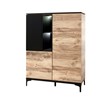 Bar-4-portes-2-niches-Feniks-decor-chene-brun-hunton-noir-mat-K636-BAR1-123cm-Evan