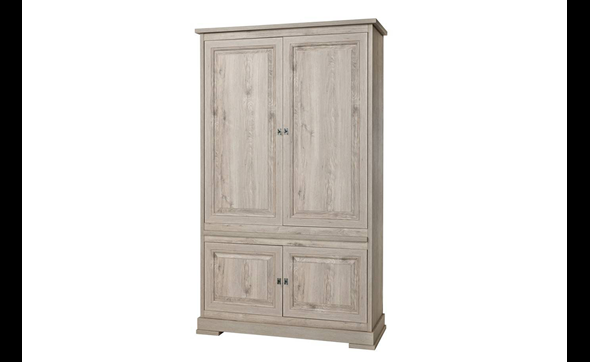 Bar-4-portes-Kent-decor-bois-chene-millenium-gris-clair-K540-BAR6-126cm-Meubar