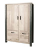 Bar-4-portes-Tomba-decor-bois-chene-vieux-imitation-acier-K497-BAR6-130cm-Meubar
